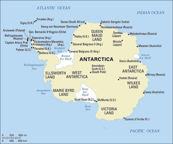 Continent Antarctica Map