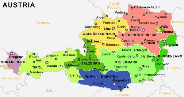 Austria Country Map