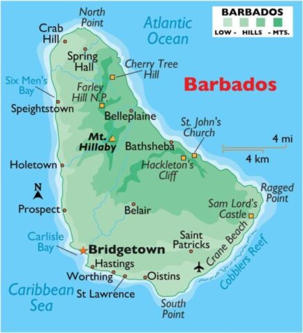 Barbados Country Map