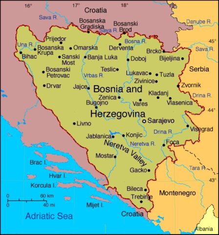 Bosnia and Herzegovina Country Map