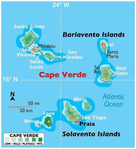Cape Verde Country Map
