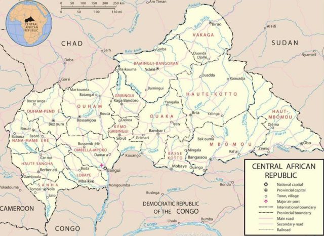 Central African Republic Country Map