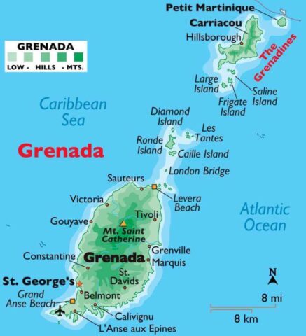 Grenada Country Map