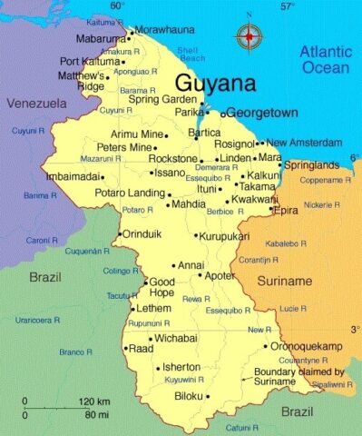 Guyana Country Map