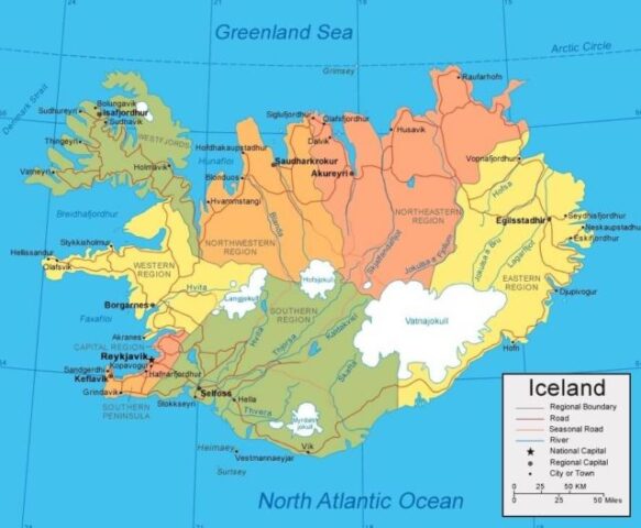 Iceland Country Map