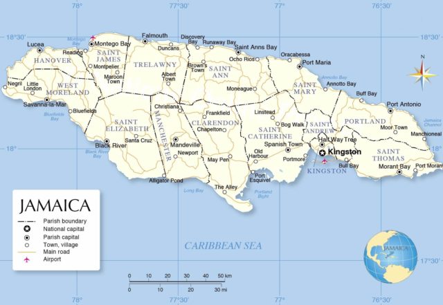 Jamaica Country Map