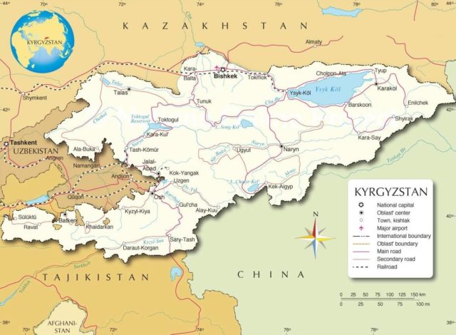 Kyrgyzstan Country Map