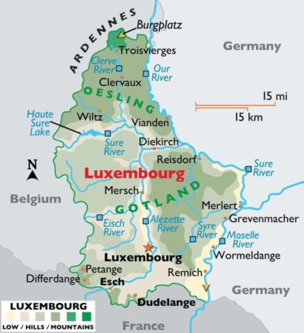 Luxembourg Country Map