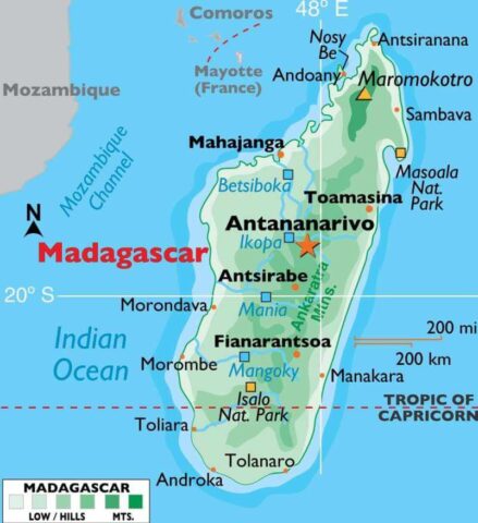 Madagascar Country Map