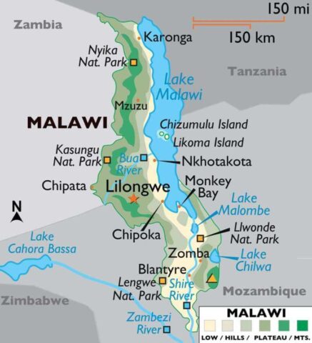 Malawi Country Map