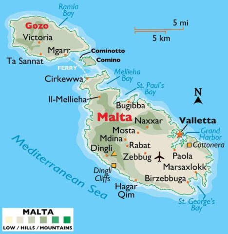 Malta Country Map