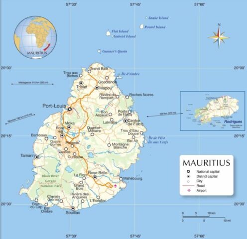 Mauritius Country Map