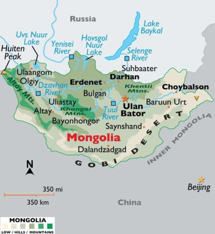 Mongolia Country Map