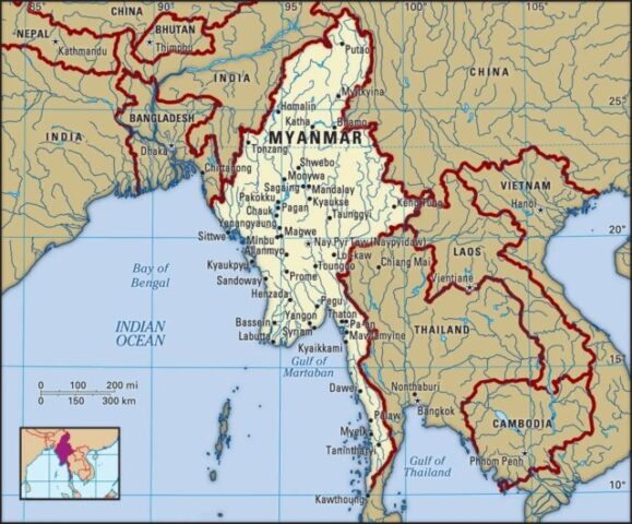 Myanmar Country Map