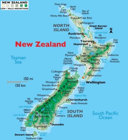 New Zealand Country Map