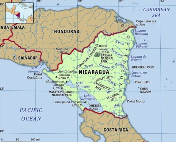 Nicaragua Country Map