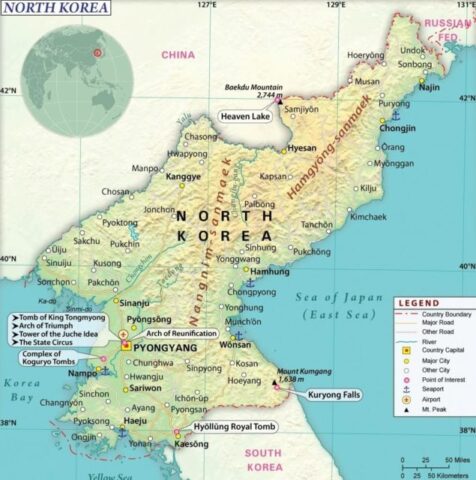 North Korea Country Map