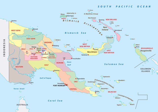 Papua New Guinea Country Map