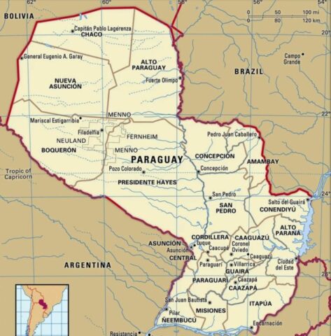 Paraguay Country Map