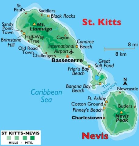 Saint Kitts and Nevis Country Map
