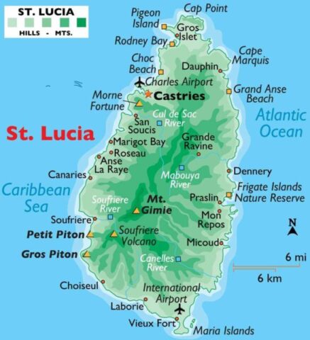 Saint Lucia Country Map