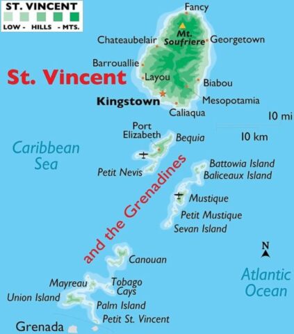 Saint Vincent and The Grenadines Country Map