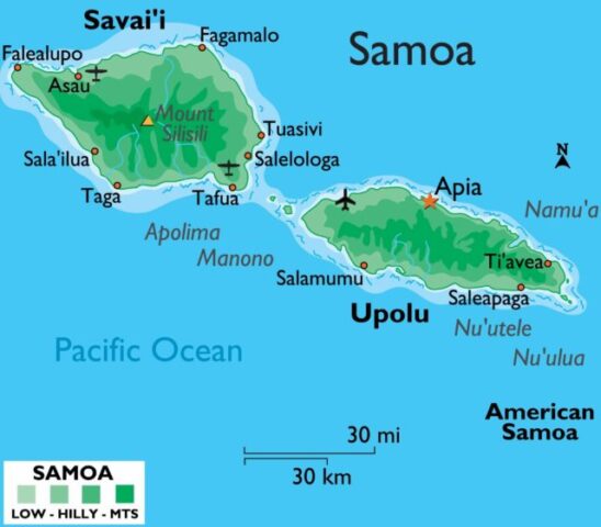 Samoa Country Map