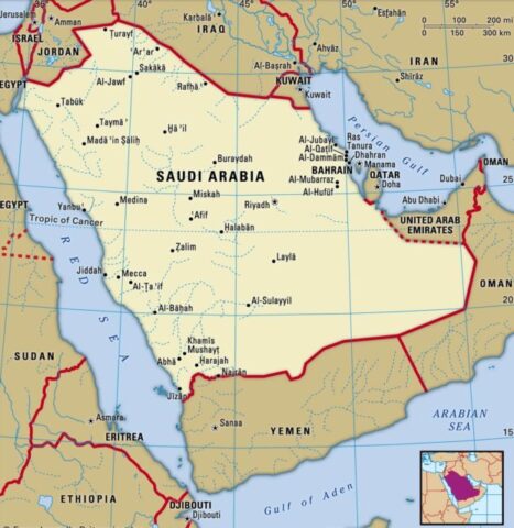 Saudi Arabia Country Map