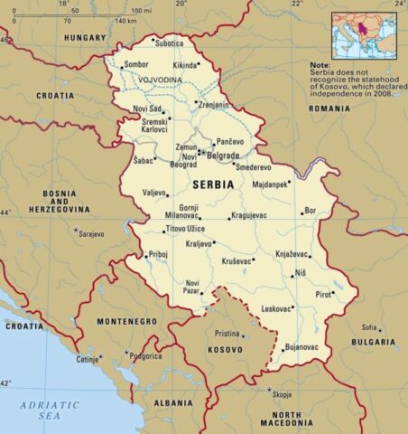 Serbia Country Map
