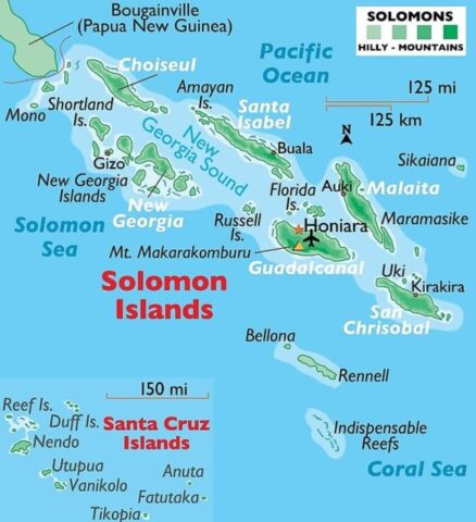 Solomon Islands Country Map