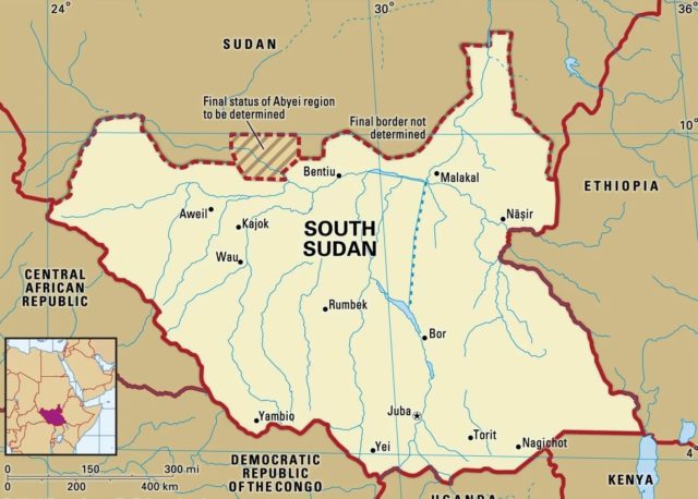 South Sudan Country Map