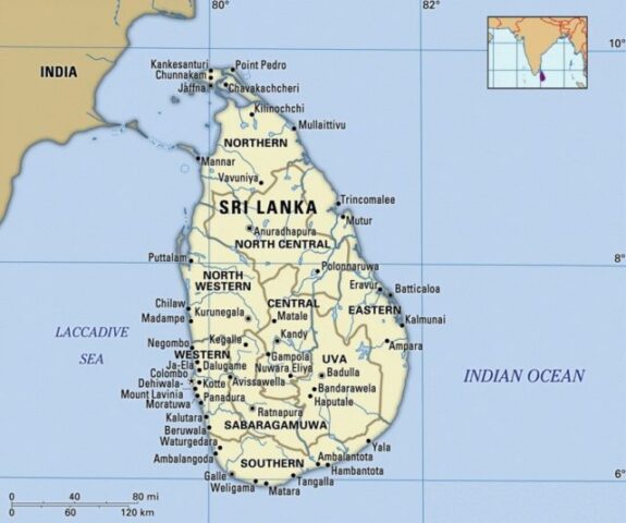 Sri Lanka Country Map