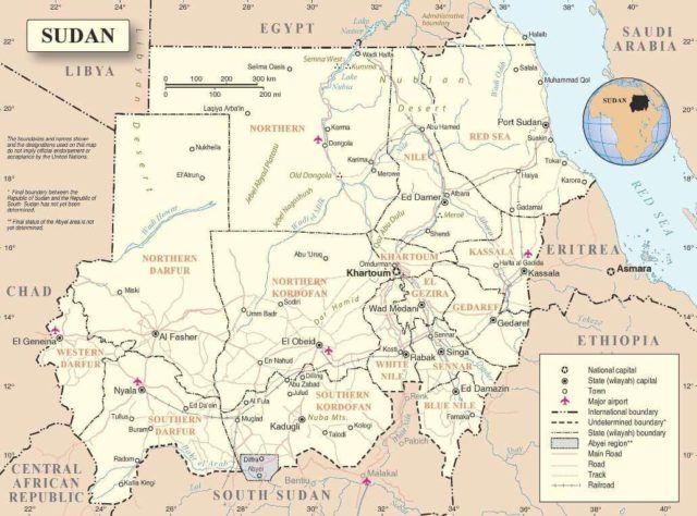 Sudan Country Map