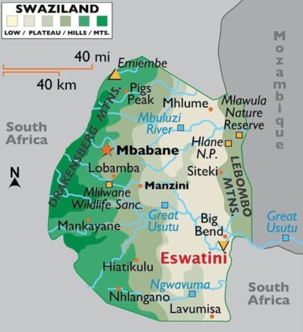 Swaziland Country Map