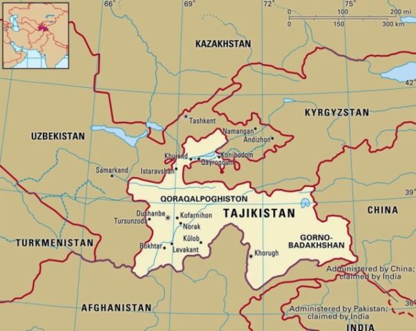 Tajikistan Country Map