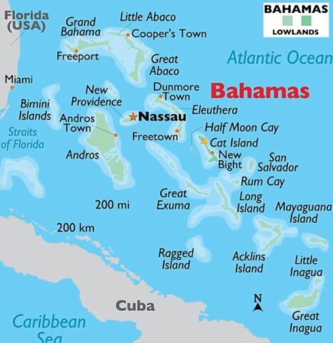 The Bahamas Country Map