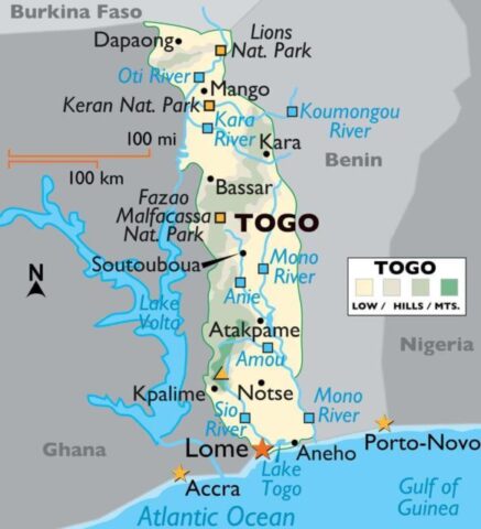 Togo Country Map