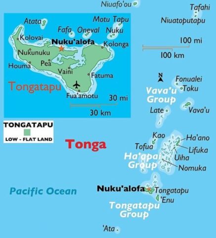 Tonga Country Map