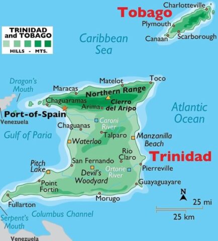 Trinidad and Tobago Country Map