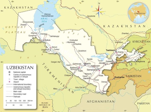 Uzbekistan Country Map