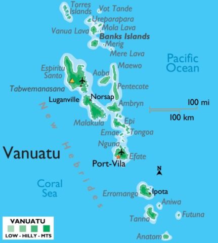 Vanuatu Country Map