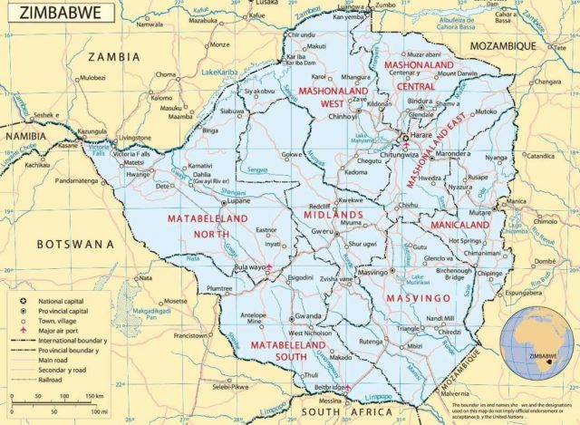 Zimbabwe Country Map